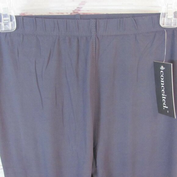 Conceited Women's Leggings One Size (24-30 x 26) Elastic Waist Solid Gray NWT - Picture 3 of 7